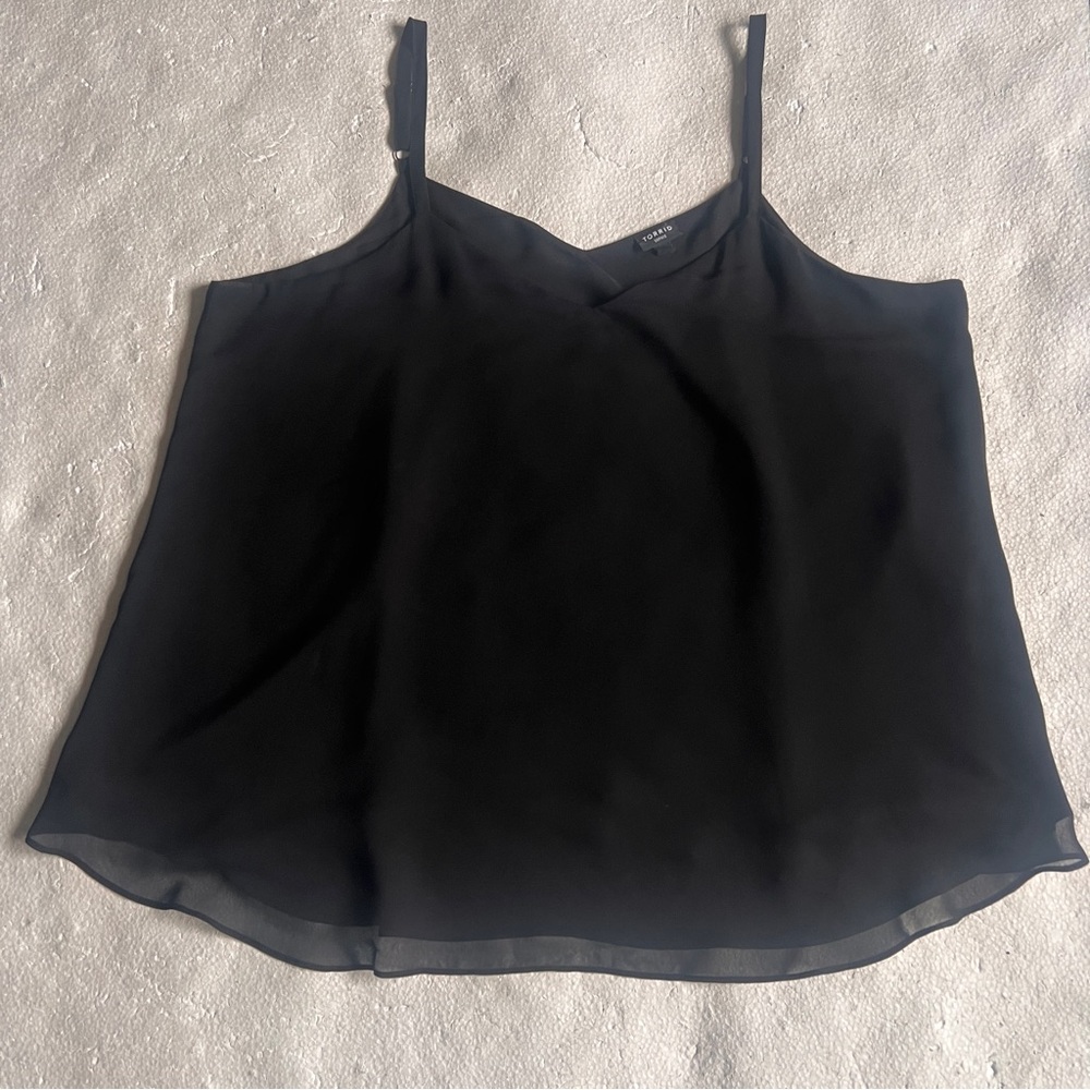 Torrid Sophie Black Double Layer V-Neck Cami Size 3